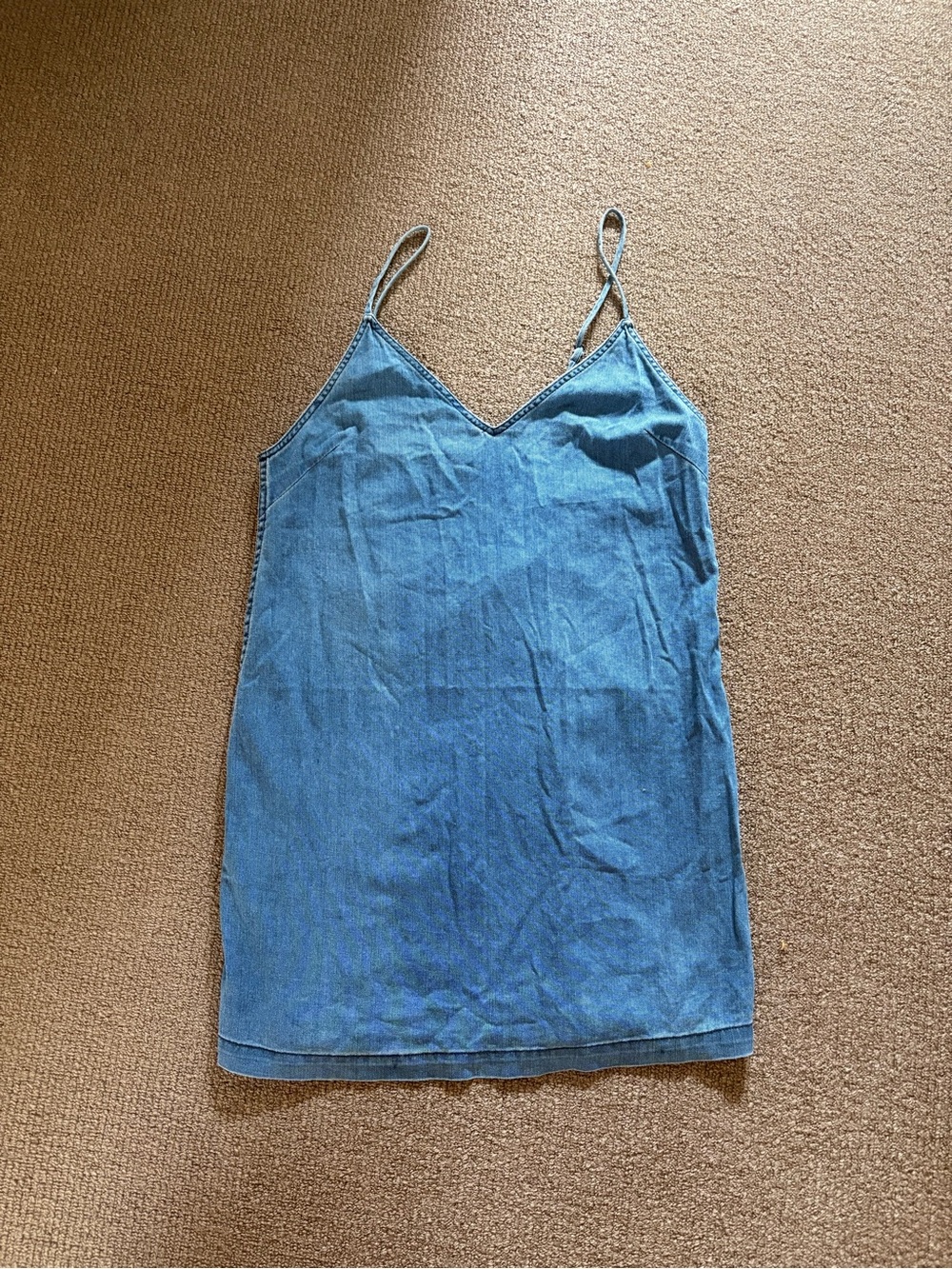 Aritzia Blue Denim Slip Mini Dress (M)